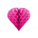 Serce bibułowe 30cm ciemny różowy - 1