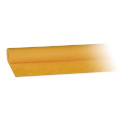 Obrus papierowy jednorazowy żółty długi na stół - 1