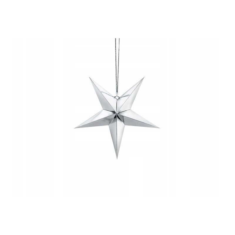 Gwiazda papierowa srebrna 30cm - 1