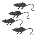 Szczury plastikowe zestaw sztucznych gryzoni na Halloween 6cm 4 sztuki - 1