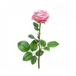 Róża gałązka sztuczna ozdobna jasno różowa 66cm