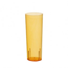 Kubki plastikowe do drinków pomarańczowe kieliszki jednorazowe 300ml 10szt - 1