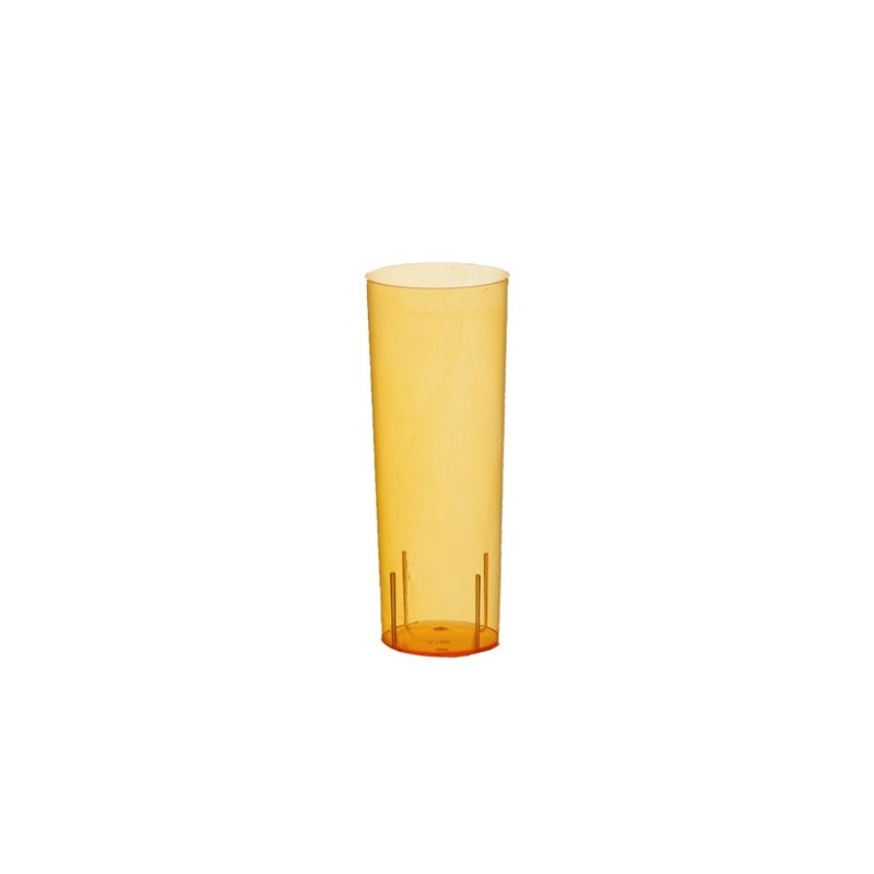 Kubki plastikowe do drinków pomarańczowe kieliszki jednorazowe 300ml 10szt - 1