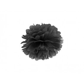 Pompon bibułowy czarny dekoracyjny ozdoba 25cm - 1