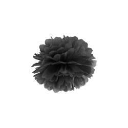 Pompon bibułowy czarny dekoracyjny ozdoba 25cm