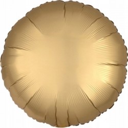 Balon foliowy 17 satynowy okrągły złoty - 1