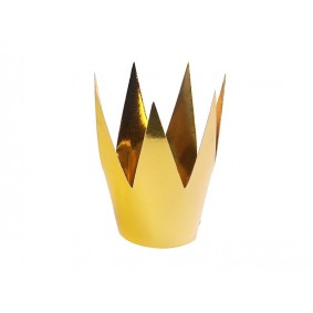 Korona papierowa złota metaliczna królowej 3szt - 1