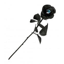 Róża czarna z okiem 45cm dekoracja na Halloween
