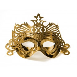 Maska karnawałowa wenecka z ornamentem złota