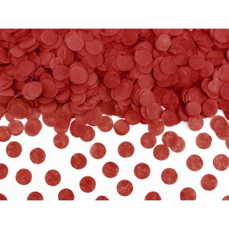 Konfetti kółka bibułowe czerwone dekoracyjne - 1