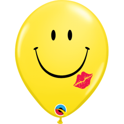 Balony 30cm uśmiech z buziakiem żółty pastelowy 50