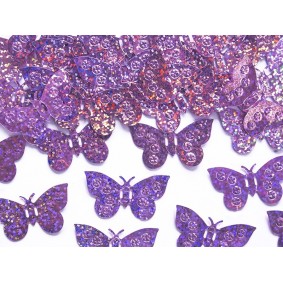 Konfetti hologarficzne motyle jasny różowy na stół - 1