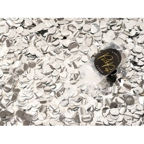 Konfetti kółka metalizowane srebrne dekoracja - 1