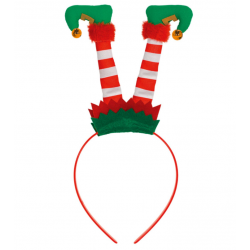 Opaska na głowę elf z nogami elfa świąteczna paski