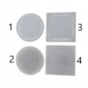 Talerz lustrzany z brokatem srebrnym kwadratowy/okrągły 10cm - 1