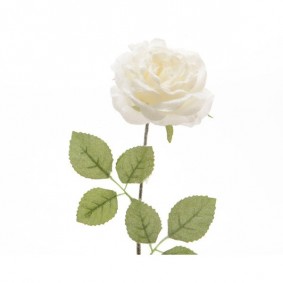 Róża gałązka 11x11x45cm ośnieżona biała - 1