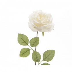 Róża gałązka 11x11x45cm ośnieżona biała