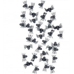Sztuczny pająk plastikowy czarny 2cm 70 szt. - 1