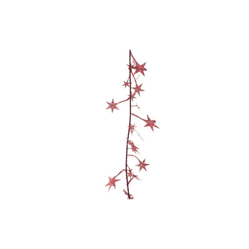 Girlanda spiralna gwiazdki czerwona 16x270cm - 1