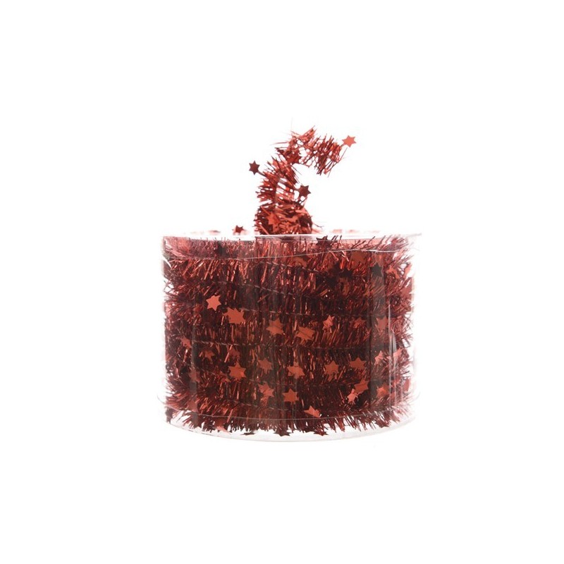 Łańcuch Girlanda na choinkę gwiazdki czerwona 3,5cm x 7m - 1
