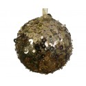 Bombka dekoracyjna z cekinami ciemny złoty 8cm - 1