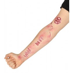 Tatuaże zmywalne znaki demona rany cięte krwawe