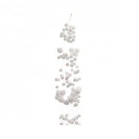 Girlanda śnieżki świąteczna biała kulki ozdoba x1  - 1